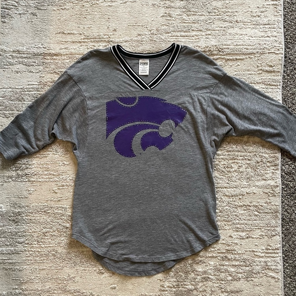 PINK Victoria's Secret Gray K State Shirt